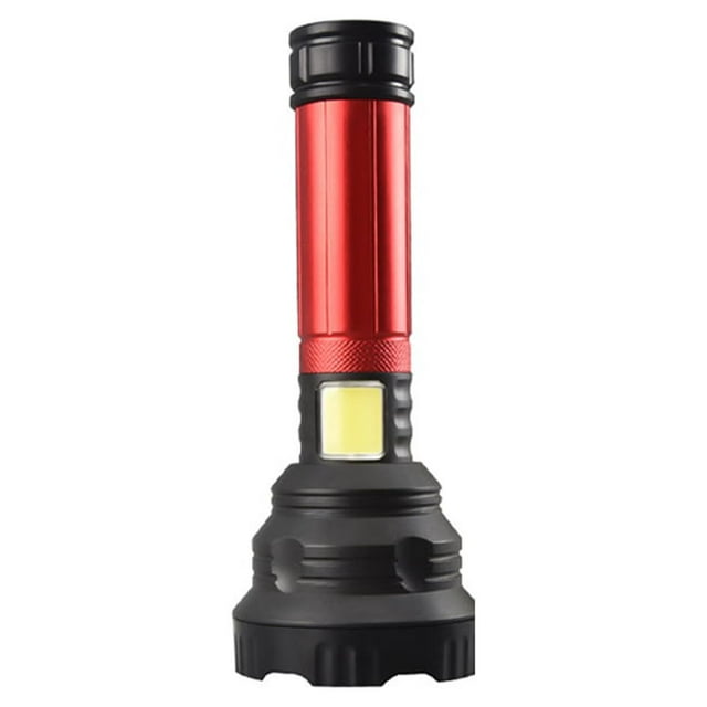 ruzhgo Lampe de Poche Luminosité 4 Modes Torche Étanche Lampe de Travail Extérieure Rechargeable Outil d'Éclairage Camping Randonnée Pêche Blanc Rouge