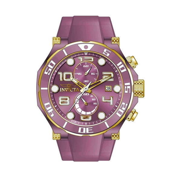 Invicta 40656 Men's Pro Diver Chronograph Purple Dial Strap Watch
