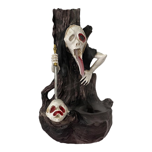 Soporte de de humo de reflujo de Halloween, estatua fantasma de quemador de para decoración para hogar, oficina, Yoga, meditación