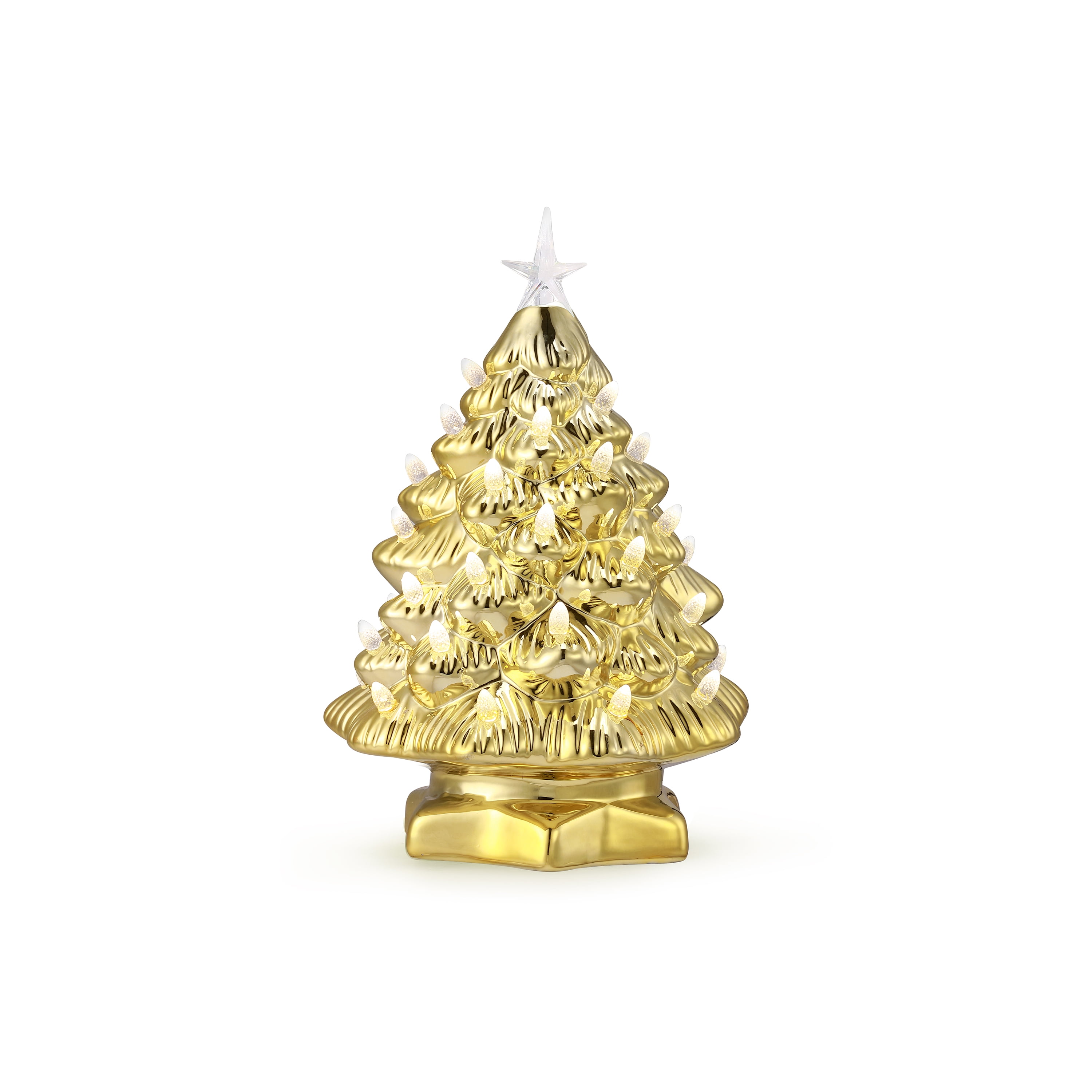12" Nostalgic Tree Metallic Gold