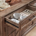 thumbnail image 6 of PurelyGoods 55" Large Buffet Sideboard Cabinet with 3 Doors and 2 Drawers, Buffet Table Coffee Bar Wine Bar Storage Cabinet for Dining Room, Living Room, Warm Brown, 6 of 13