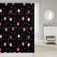 thumbnail image 2 of Manfei Modern Stars Shower Curtain 72Wx72L,Galaxy Theme Bathroom Curtain,Pink, 2 of 5