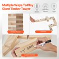 thumbnail image 2 of Tumbling Timber Toy 54 Blocks Medium Tumble Tower Block Game Pine Wood Bag, 2 of 6
