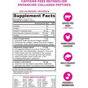 Vitauthority Multi Collagen Peptides Hydrolyzed Collagen Burn Powder, Unflavored, 30 servings