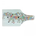 thumbnail image 1 of Funny Cutting Board, Colorful Animal Herd with Rainbow Stripes Digital Art Print Modern Safari, Decorative Tempered Glass Cutting and Serving Board, Wine Bottle Shape, Multicolor, by Ambesonne, 1 of 1
