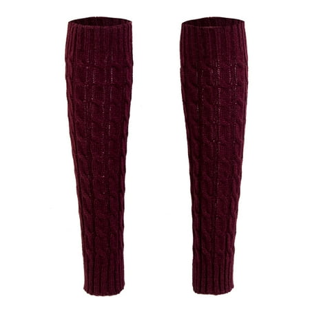 

MERSARIPHY Women Leg Warmers Knee High Winter Knit Solid Crochet Socks