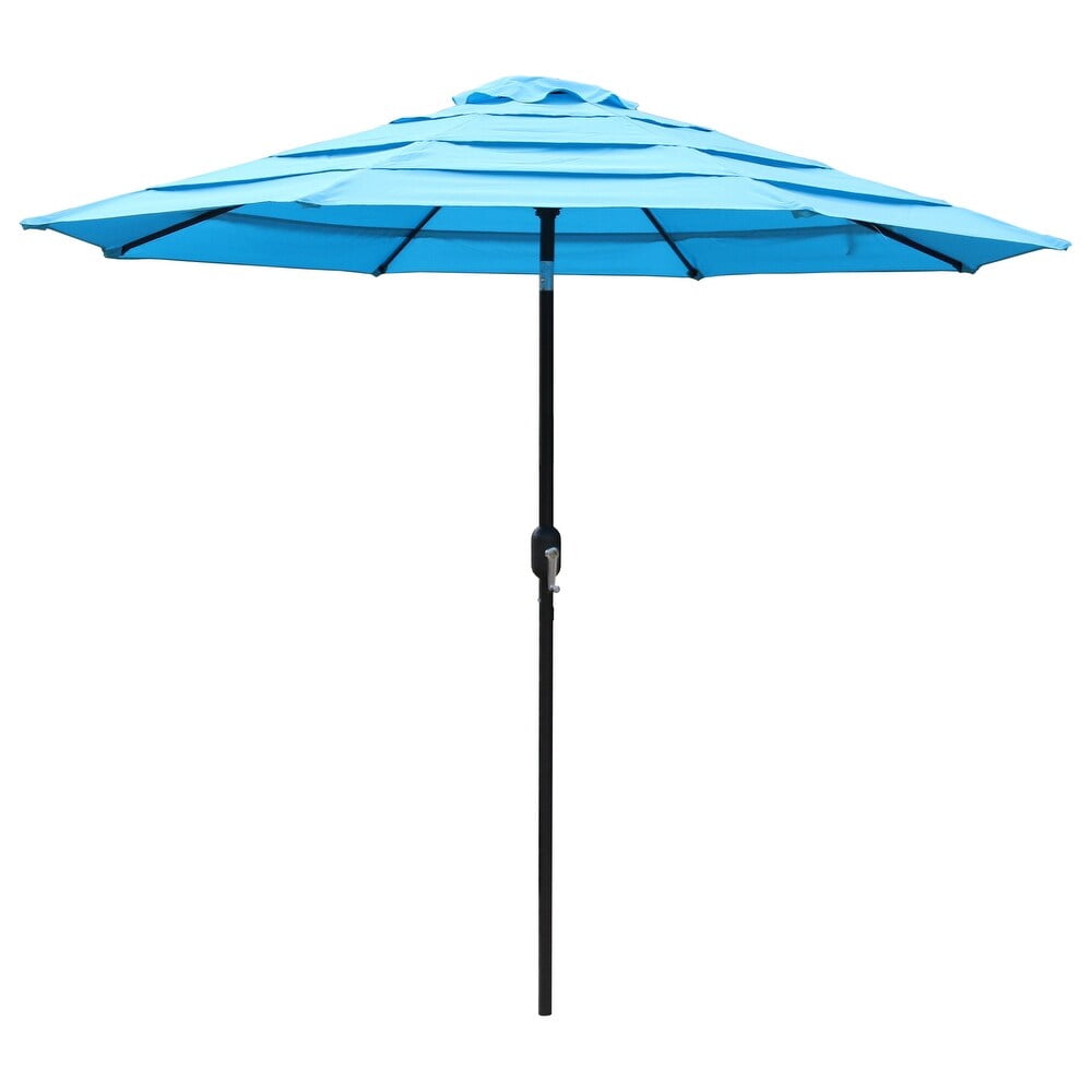 Abble Outdoor 9ft Patio 4 Tier Fashion Umbrella with Crank and Tilt - Aqua