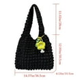 thumbnail image 3 of Fashion Shopping Large Capacity Tote Bags Handbags Underarm Bags Shoulder Bags BLACK, 3 of 8