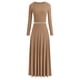thumbnail image 1 of Vestido PRETTYGARDEN Conjunto de 2 Piezas Top Corto y Falda de Punto Acanalado Talla L, 1 of 7