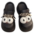 thumbnail image 3 of KKBOTIVE Clogs for Girls Cute Funny Big Eye Sandals Summer Outdoor Casual Shoes on Slippers Kids Daily Fashion Footwear, Black Size: 37, 3 of 10