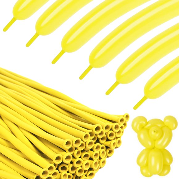 Globos KEXINGTUO 260 amarillos, 100 piezas, globos para modelar