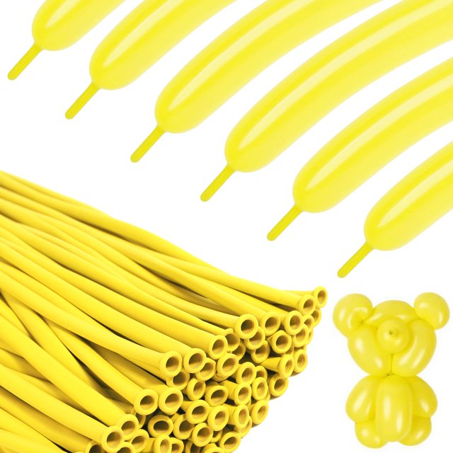 Globos KEXINGTUO 260 amarillos, 100 piezas, globos para modelar