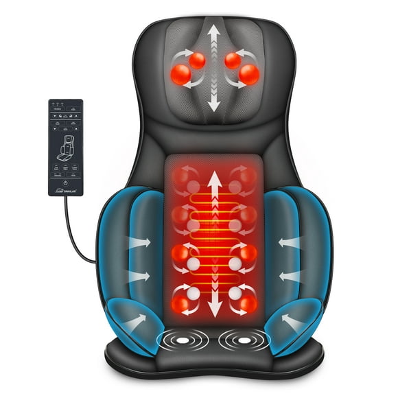 Snailax Coussin de Chaise de Massage Corps Entier Shiatsu avec Compression Chaleur & Air