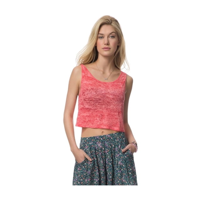 Tank Top Aeropostale Burnout Crop para Mujer Rojo Grande