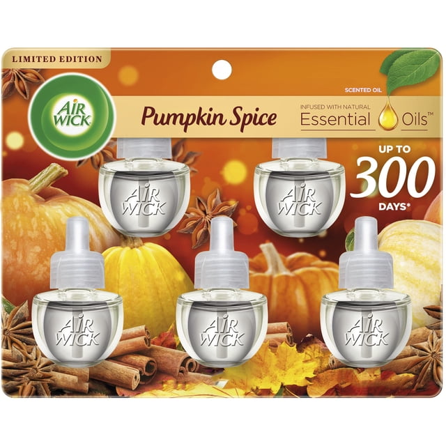Recambio de aceite perfumado Air Wick Plug in Pumpkin Spice, paquete de 5