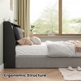 thumbnail image 6 of Someet King Headboard with Storage, Bookcase Headboards with 2 USB & 2 Type-C Port & Power Outlets & LED Light, Durable and Sturdy, Black, 6 of 11