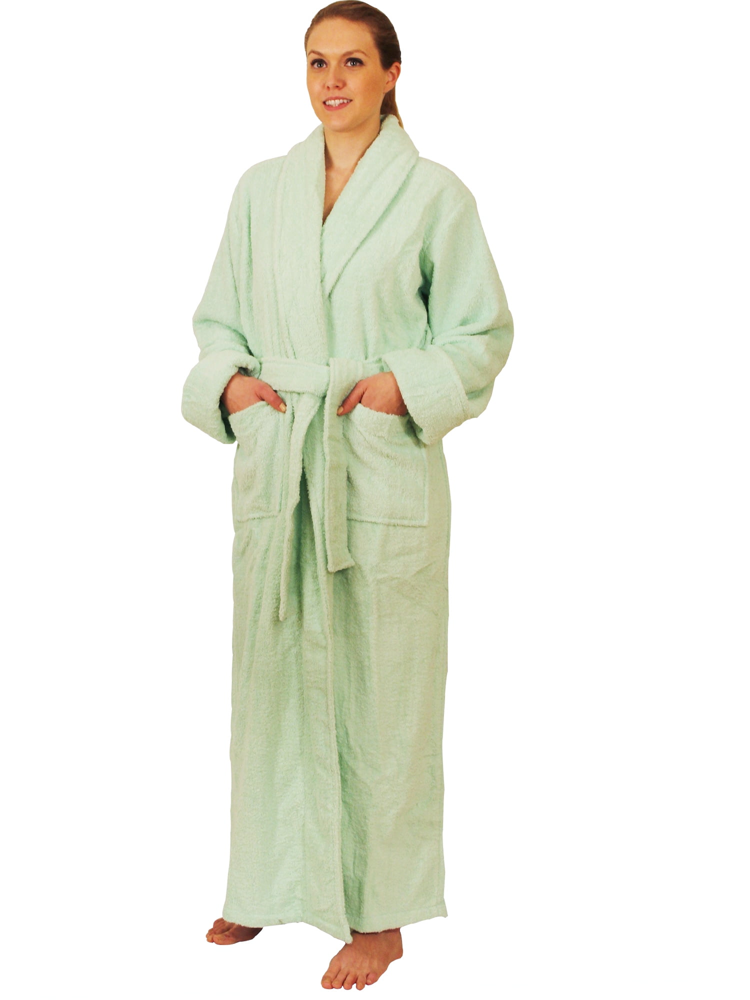 NDK New York Womens Chenille Robe Mid Calf Length 100% Cotton Shawl Collar
