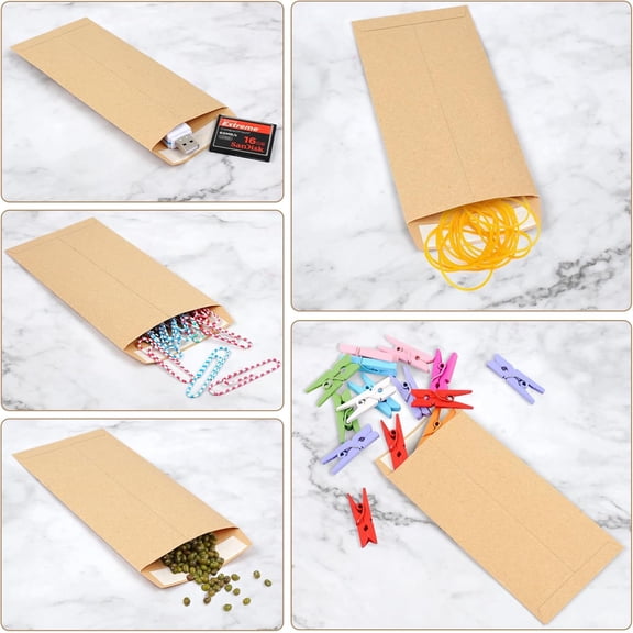 Money Envelopes for Cash Kraft Paper, Self-Adhesive, for Coin, Check, Budget, Small Item Organizer
