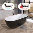 thumbnail image 5 of CLEARANCE! 65" Acrylic Free Standing Tub - Classic Oval Shape Soaking Tub, Adjustable Freestanding Bathtub with Integrated Slotted Overflow and Chrome Pop-up Drain Anti-clogging Black, 5 of 9