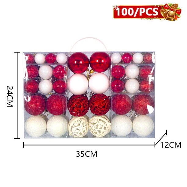 Colgantes de bolas de Navidad para el hogar, adornos de bolas Multicolor para árbol de Navidad, decoración de fiesta, regalo de Año Nuevo, 100 piezas