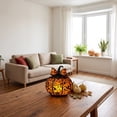 thumbnail image 4 of Halloween Pumpkin Lamp Stained Glass Pumpkin Lantern,Resin Hollow Pumpkin Night Light With Bow Decor,For Home Bedroom Halloween Party Thanksgiving Decorations,15*15*15Cm, 4 of 6