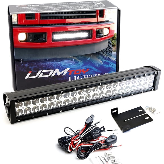 iJDMTOY Dual Color 120W 20" LED Light Bar w/ Mount Bracket/Wirings For 08-10 F250 F350