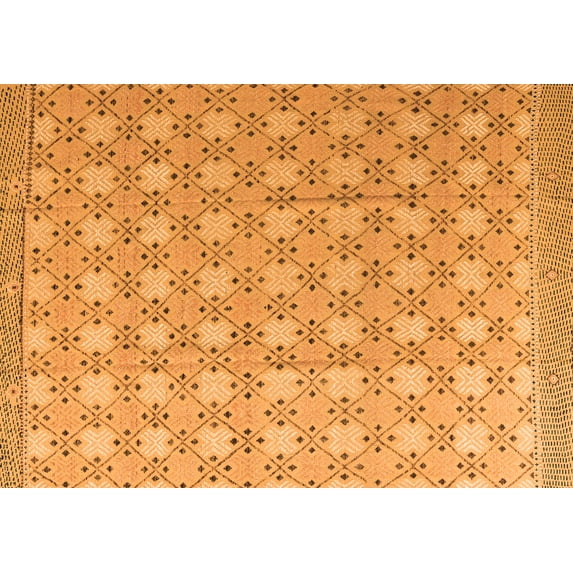 Ahgly Company Indoor Rectangle Abstract Orange Modern Area Rugs, 2' x 4'
