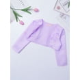 thumbnail image 6 of Miutii Little Girls Long Sleeve Princess Flower Dress Coat Wedding Party Solid Color Bolero Cardigan Lavender 130, 6 of 8