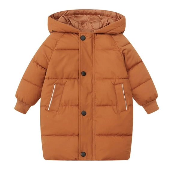 lnmuld Kids Down Jacket Girls Long Down Coat Warm Winter Jacket with Insulation for Cold Weather Outdoor Activities Solid Color Size:6-7 Years