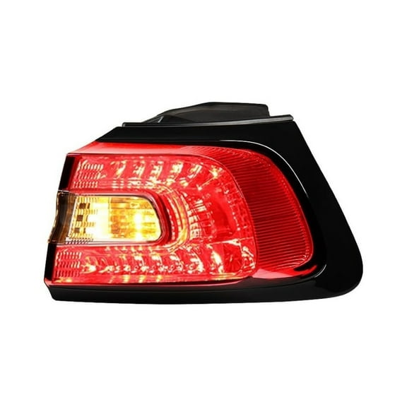 KarParts360 For Jeep Cherokee 2014 15 16 17 2018 Tail Light Passenger Side, Outer | CAPA | Red/Clear Lens | Chrome | With Black Trim | With LED Accent | For CH2805107, CH2805107C | 68102906AF