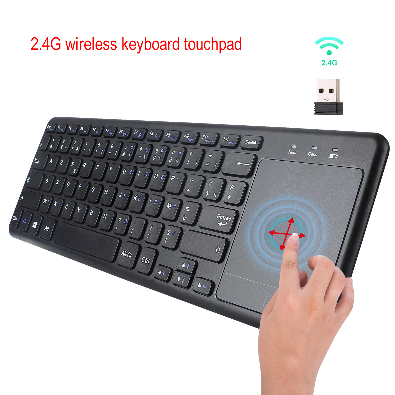 RONSHIN L200 Keyboard in English and French 2.4G Wireless Keyboard for Tablet Desktop with Touch Mouse L200 French Keyboard