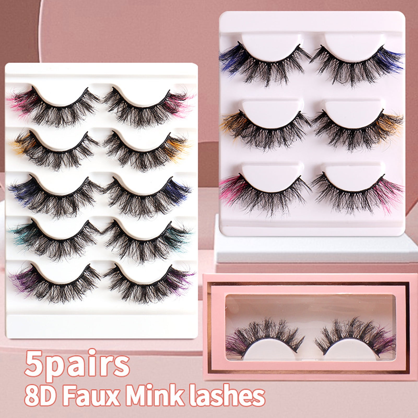 qianli 1/3/5 Pair False Eyelashes Natural Look 3D Effect Wispy Curly