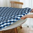 thumbnail image 5 of Round Fitted Tablecloth 44 Inch, Gingham Buffalo Plaid Fitted Round Table Cover Fitted Stretch Table Cover Wipeable Table Covers Dining Table Cover for Dining, Party, Buffet, Wedding, 5 of 8