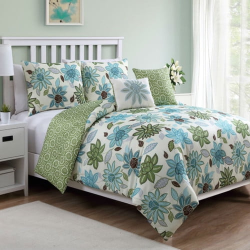 SARDINIA 5PC COMFORTER SET GREEN