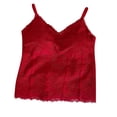thumbnail image 5 of ClodeEU Women's Lace Trimmed Spaghetti Strap Tank Top with Built in Pads,Versatile Camisole for Layering or Outerwear Red,Womens Plus L, 5 of 5