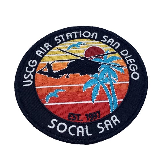 USCG Air Station San Diego Patch Plastic Backing