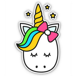 Navy Peony Magical Rainbow Unicorn Stickers (34 Pieces) | Cute Sticker Pack  for Party Favors and Scrapbooking | Waterproof Princess Stickers for Girls