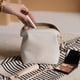 thumbnail image 2 of Small Makeup Bags for Women, Elegant Cosmetic Bag for Purse Lipstick Pouch, Zipper Pouch, Waterproof Travel Coin Pouch, Mini Make up Bag, White, 2 of 5