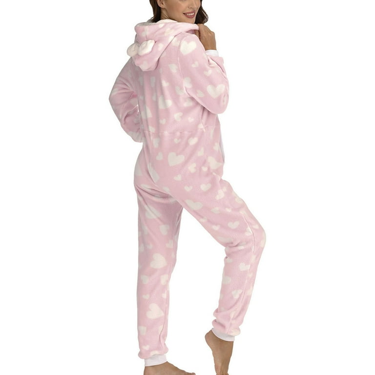 Cute Adult Onesie - Teddy Bear Print on Pink