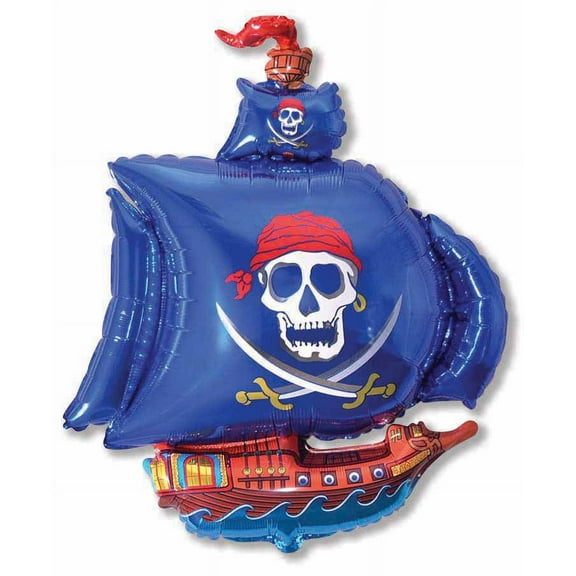 Blue Pirate Ship 41" 901669 41" Mylar Foil Balloon