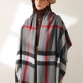 thumbnail image 2 of Women's Plaid Blanket Winter Scarf, Long Plaid Blanket Chunky Oversized Winter/Fall Warm Scarf Big Tartan Scarves Wrap Shawl - grey, 2 of 5
