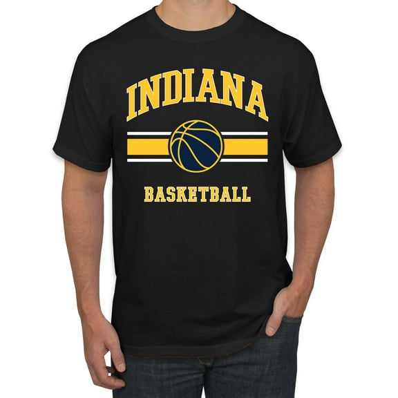 Wild Bobby City of Indiana IND Basketball Fantasy Fan Sports Men's T-Shirt, Black, Small
