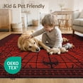 thumbnail image 4 of ODIKA 5'x7' Washable Area Rug Spider Web Design With Bold Geometric Net And Symmetric Border for Dining Room, Under Table, Home Office, Non-Slip Chair-Friendly, 4 of 7