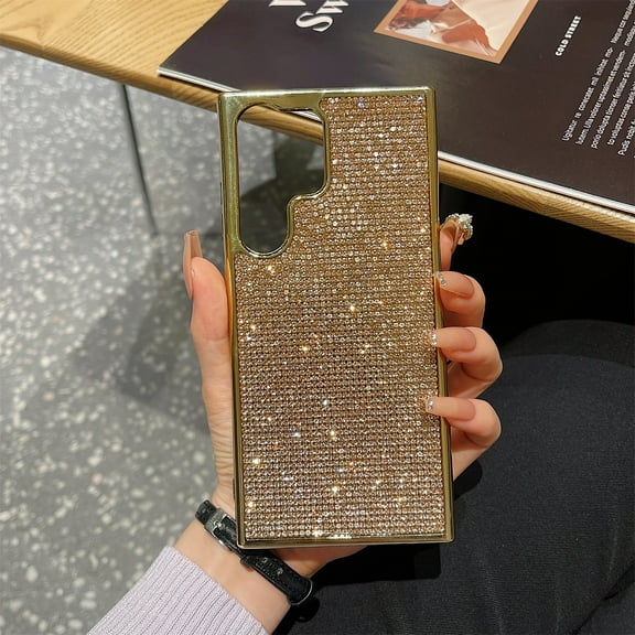 SaniMore for Samsung Galaxy S23 Ultra Case, Luxury Bling Glitter Diamond Cover for Girls Women Ladies Slim & Lightweight Flexible TPU All-Inclusive Protection Shell for Samsung S23 Ultra, Rosegold