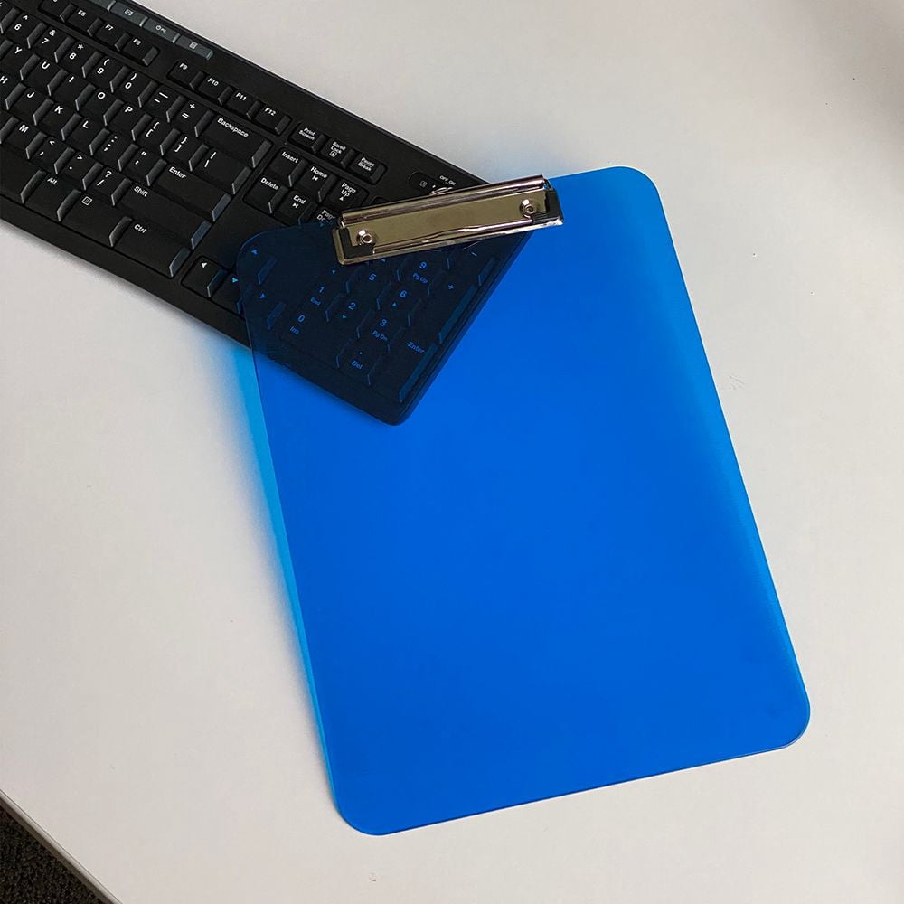 JAM Paper Plastic Clip Boards, Blue Clipboards, 12/Pack, 9 x 12.5