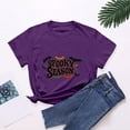 thumbnail image 4 of Hessimy women's Halloween Shirts Pumpkin T Shirt Short Sleeve Cute Graphic Tee Tops(Purple,XL), 4 of 6