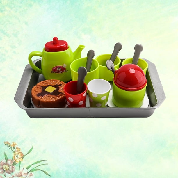 Jouet Cuisine Enfant – Ensemble Dessert En Bois Avec Support à Gâteau – 12 Pièces, Peinture Non Toxique