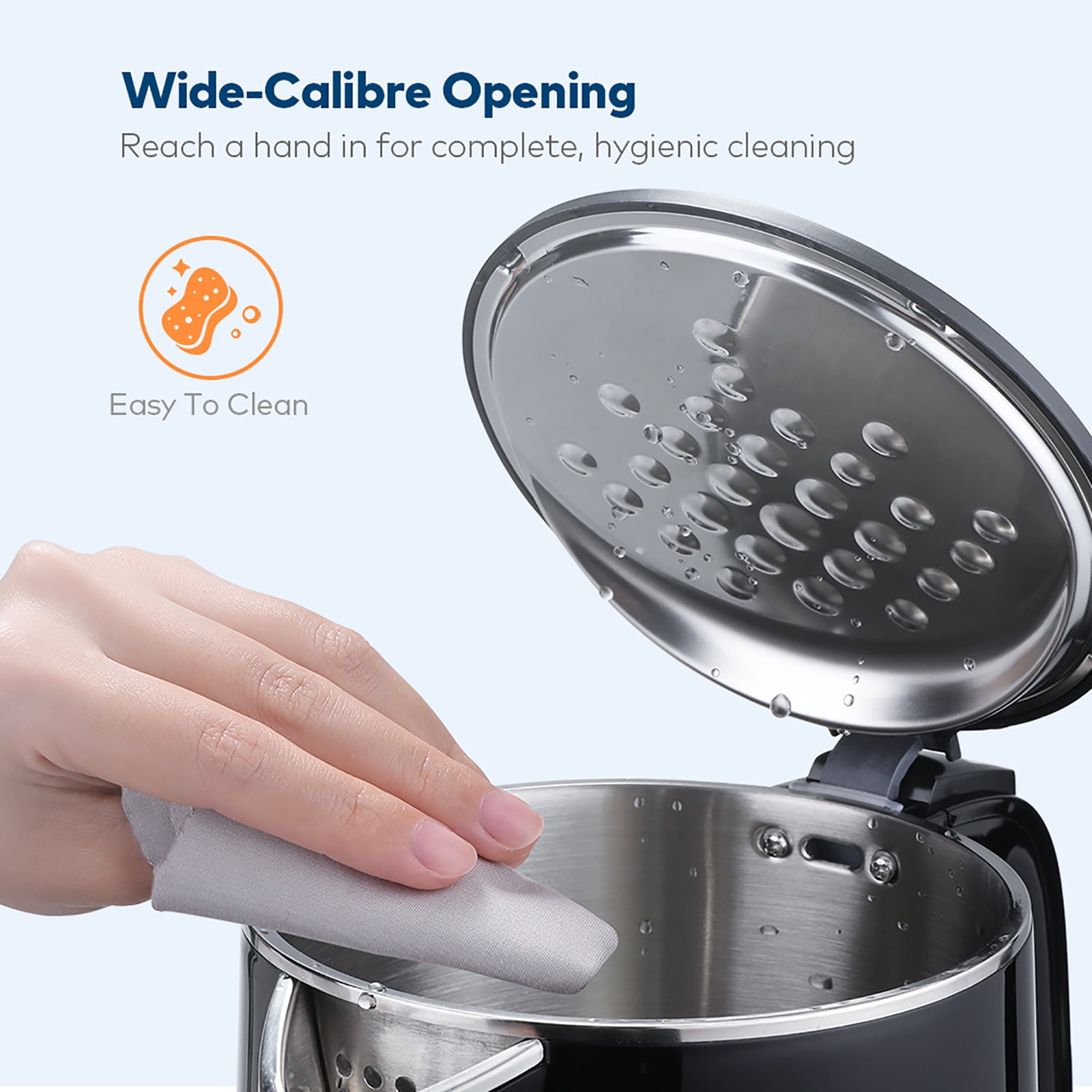 Electric Kettle, miroco 1.5L Double Wall 100% Stainless Steel BPA-Free Cool Touch Tea Kettle, Black