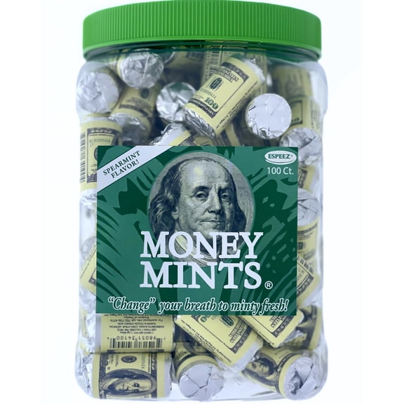 Candy Envy Money Mints, 100 Pack, 7 Mints per pack, Spearmeint Flavored