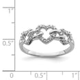 thumbnail image 2 of 925 Sterling Silver Rhodium Plated Diamond Triple Heart Ring Size 6, 2 of 2